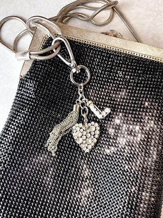 Diamente Heart Bag Tag