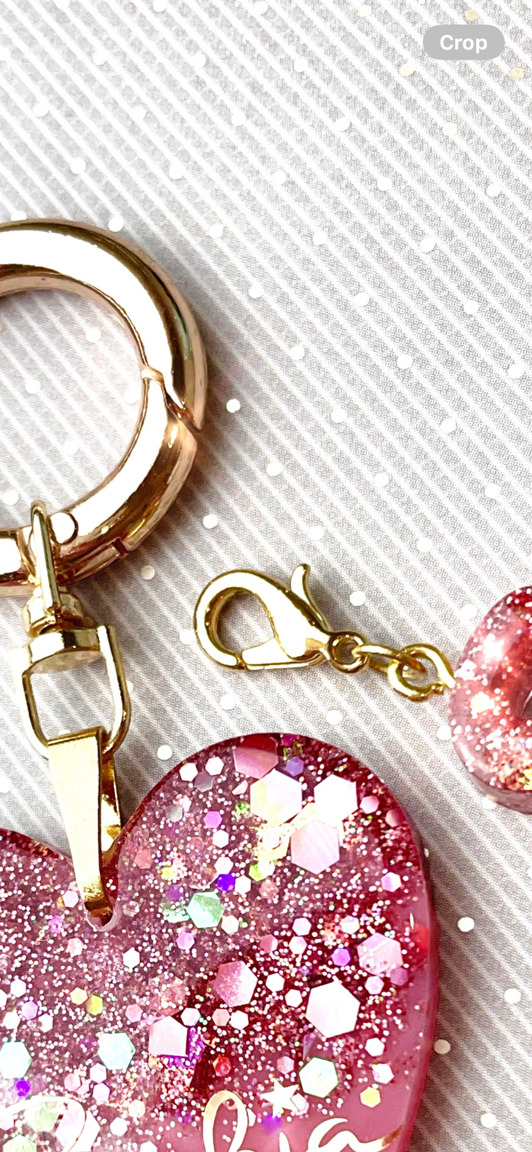 Glitter Heart Keyring
