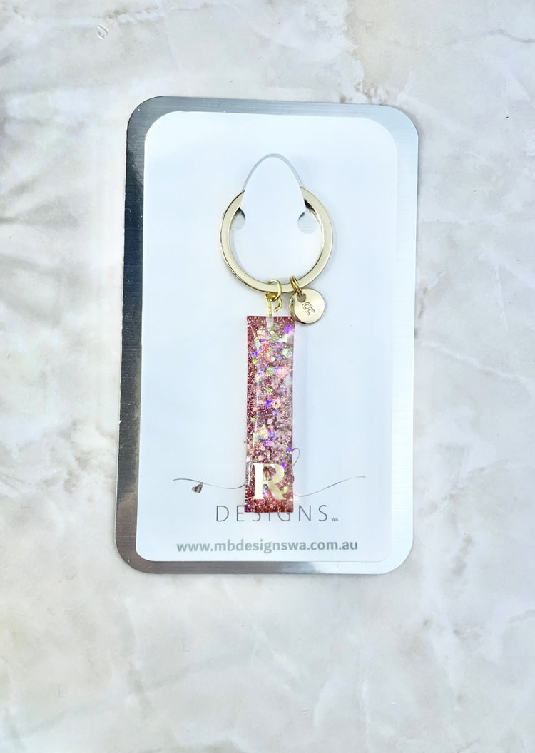 Pink Glittered Keyring