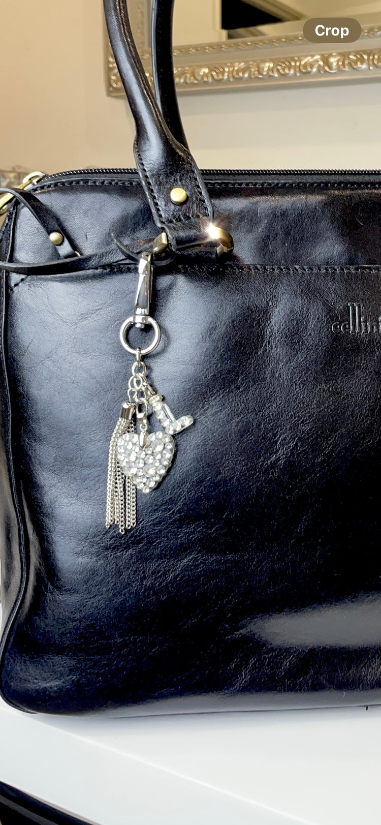 Diamente Heart Bag Tag