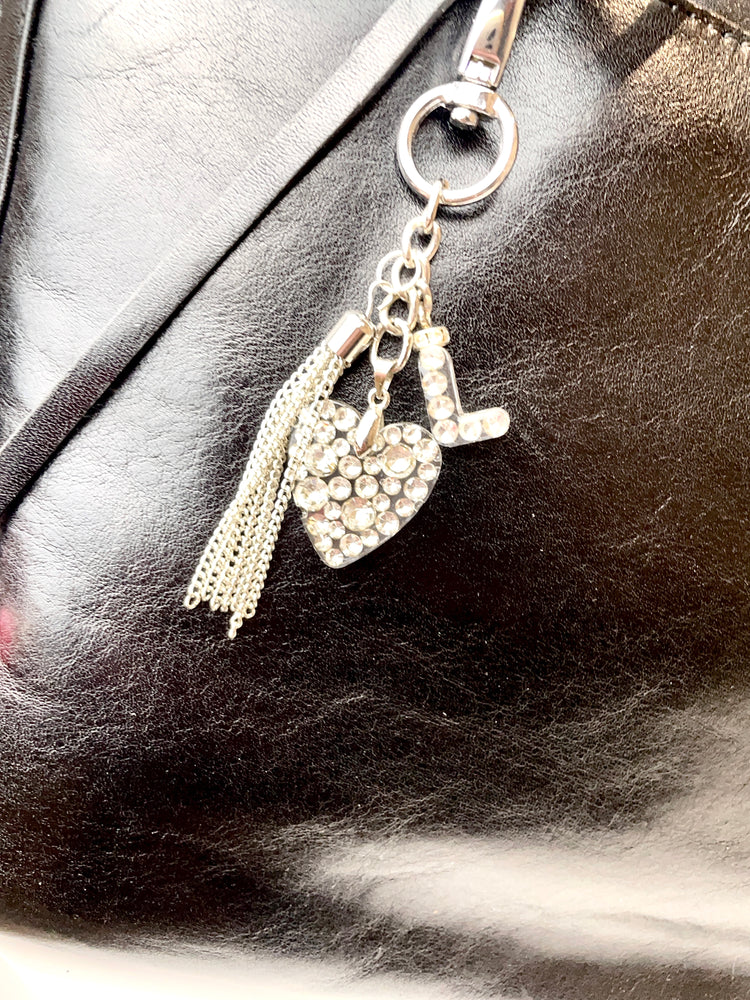Diamente Heart Bag Tag