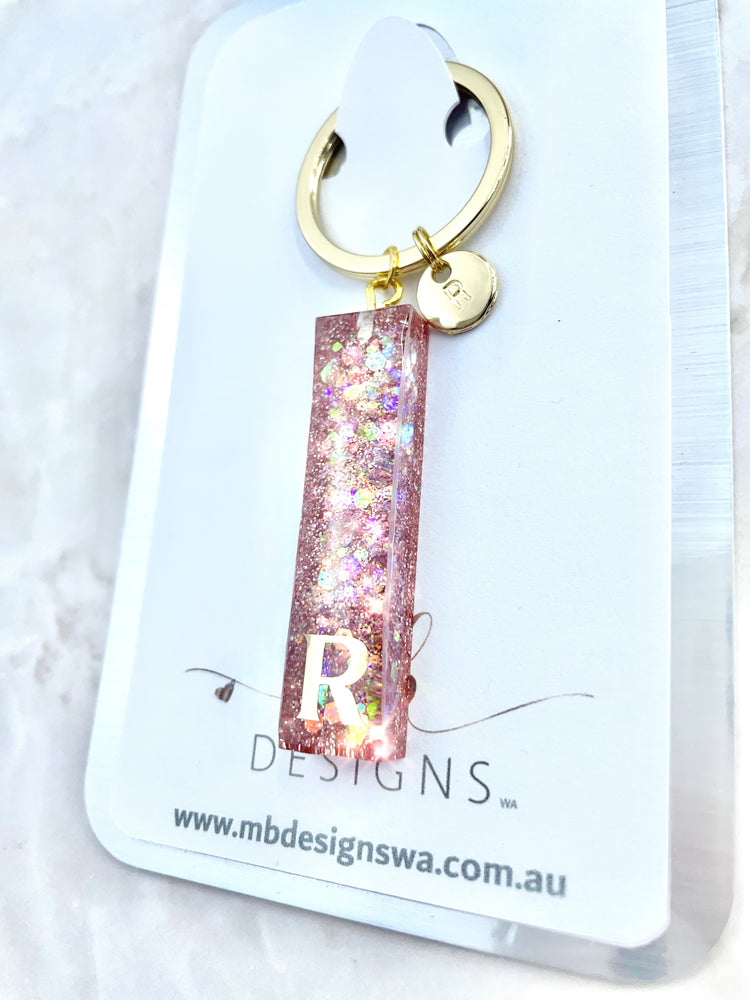 Pink Glittered Keyring