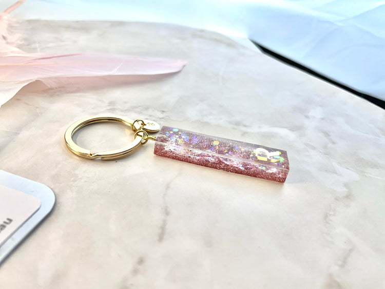 Pink Glittered Keyring