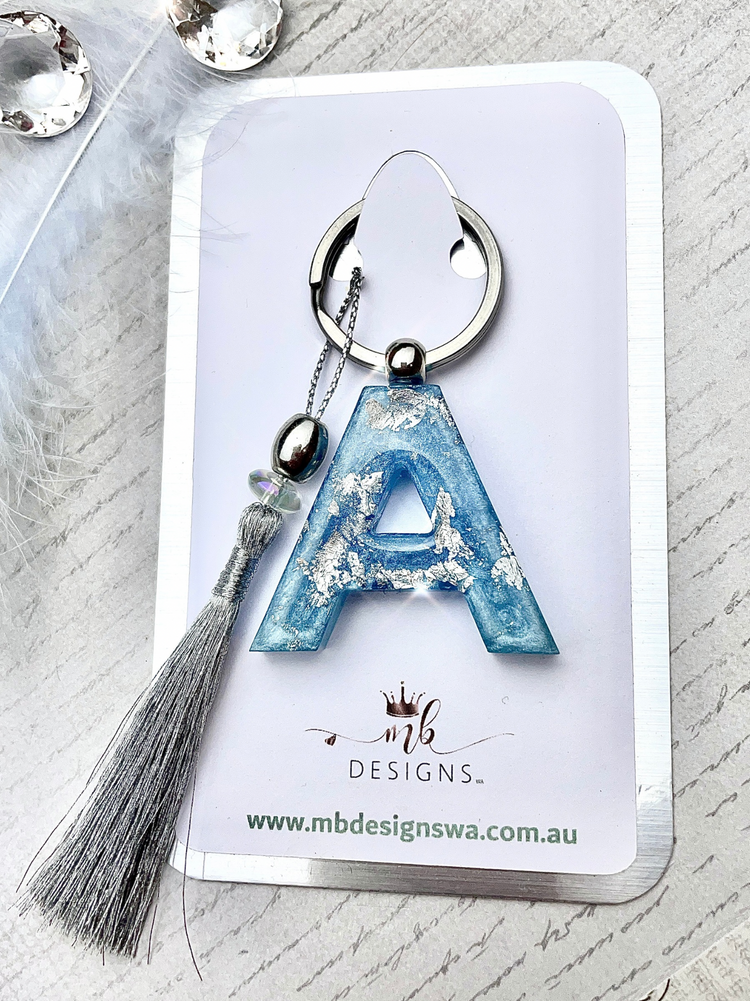 Silver Sky Initial Keyring