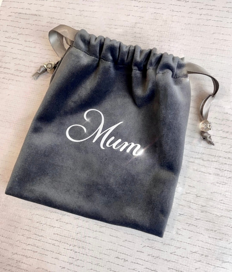 Slate Velvet Pouch