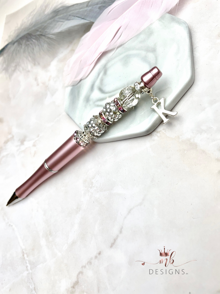 Sparkly Pink Pen, personalised and adorned with shimmering diamantes.