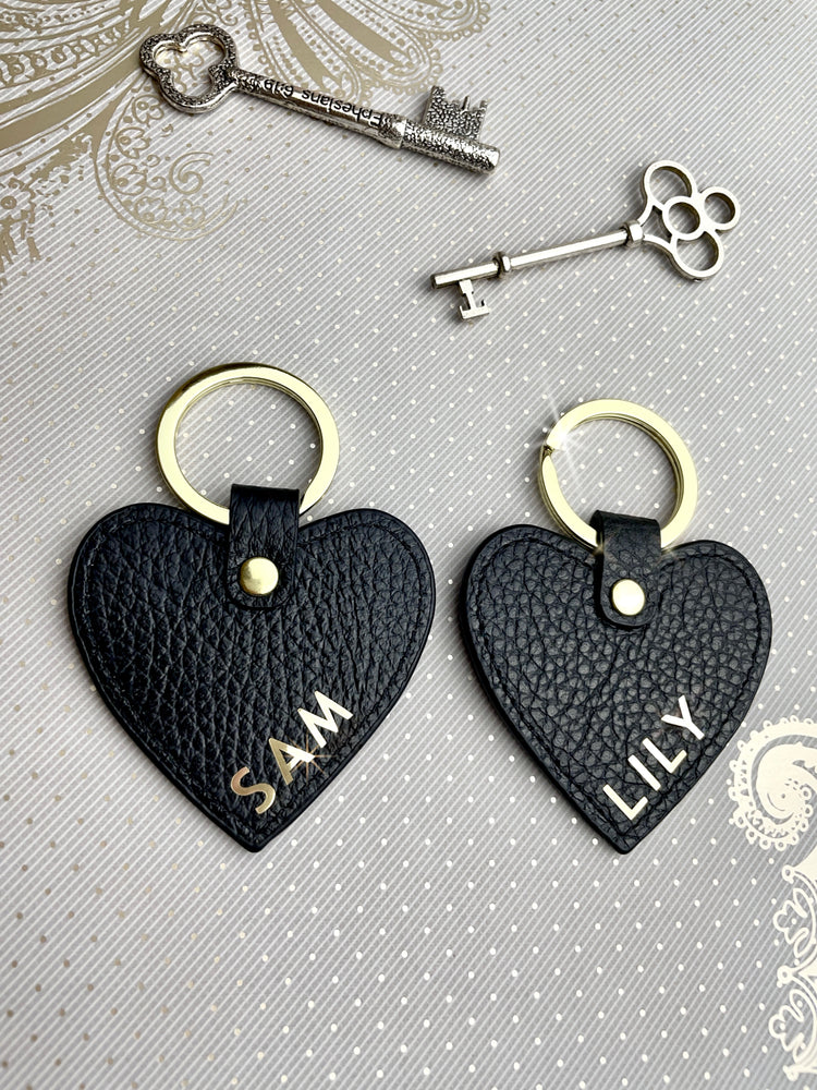 Leather Heart Keyrings