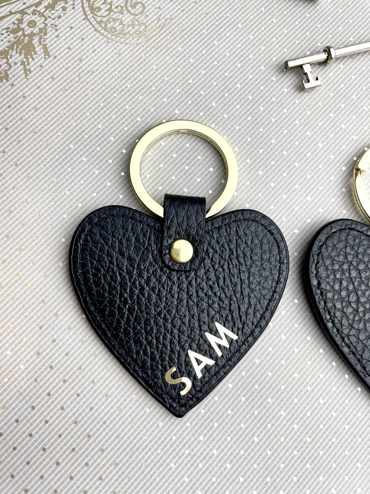 Leather Heart Keyrings