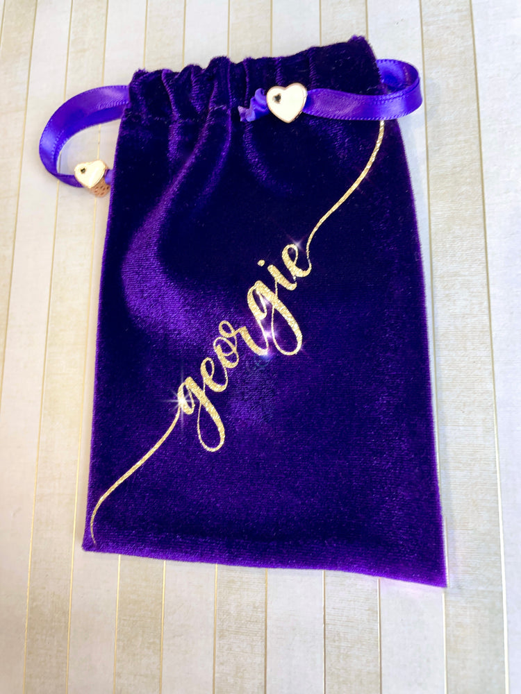 Purple Shimmer Velvet Pouch