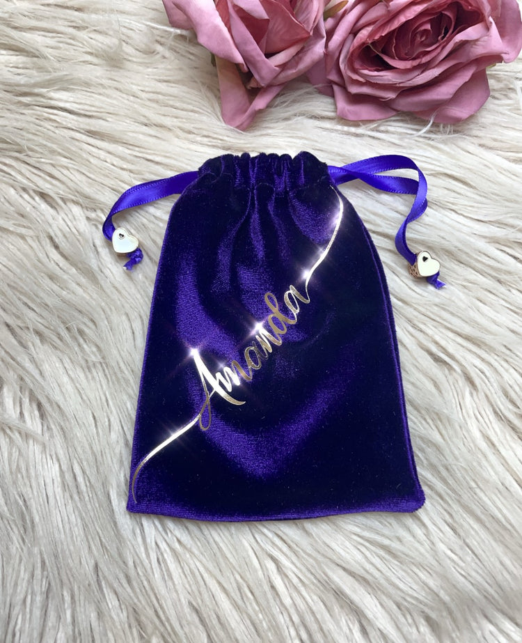 Purple Shimmer Velvet Pouch