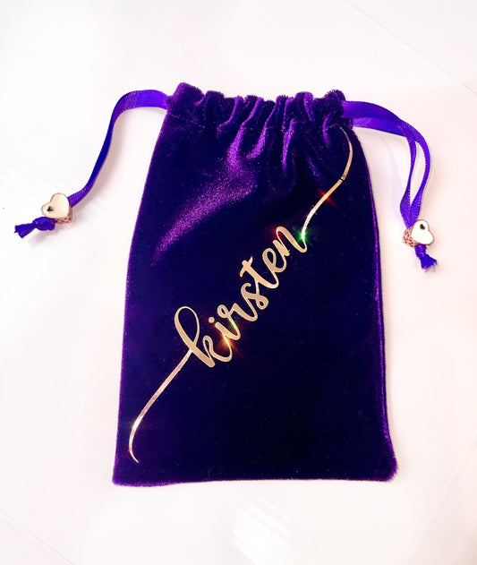 Purple Shimmer Velvet Pouch