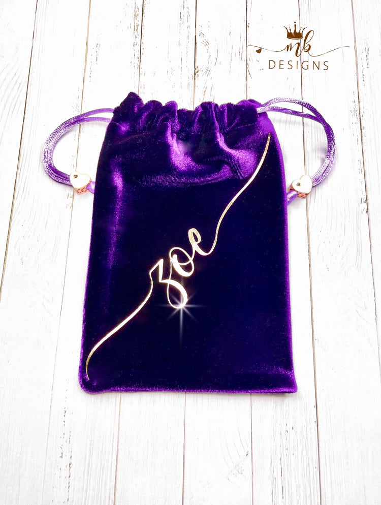 Purple Shimmer Velvet Pouch